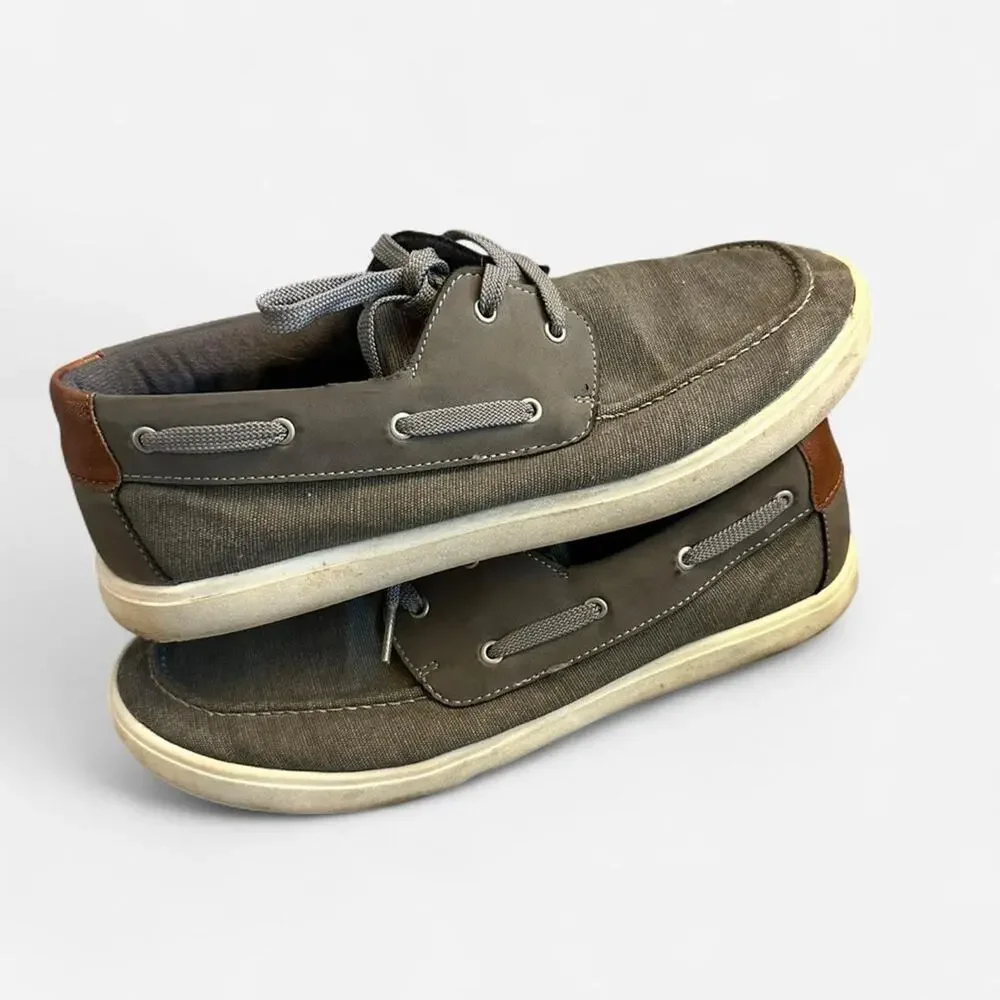 Sonoma boat loafer sneakers Big Boys size 7 grey lifestyle preppy